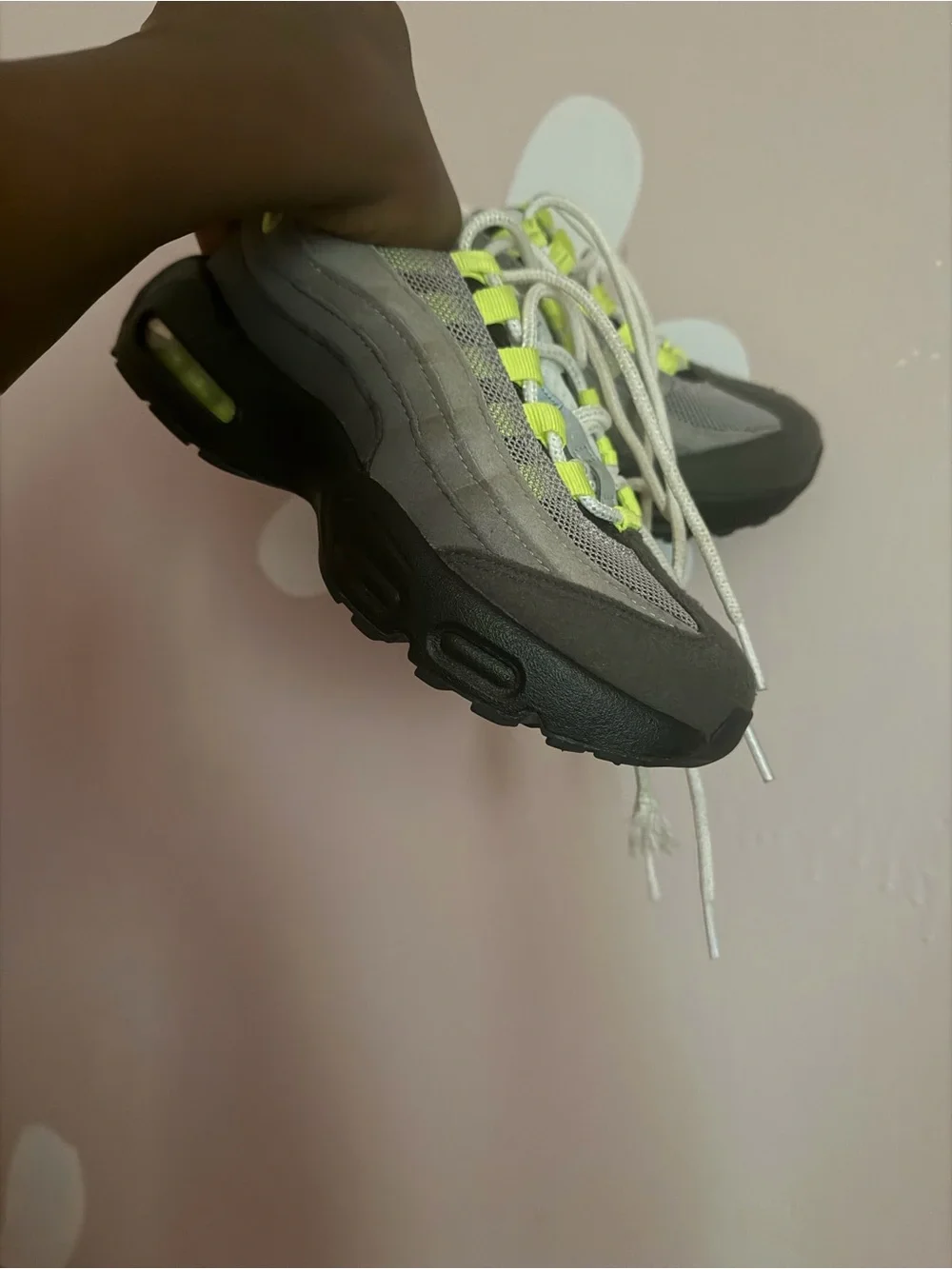 Nike Kids Gray and Neon Yellow Lace-Up Sneakers